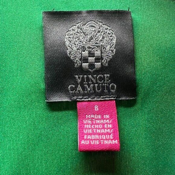 Vince Camuto Dress 8 Faux Wrap Sheath Knee Length Floral Print Cap Sleeve Green - Picture 7 of 11